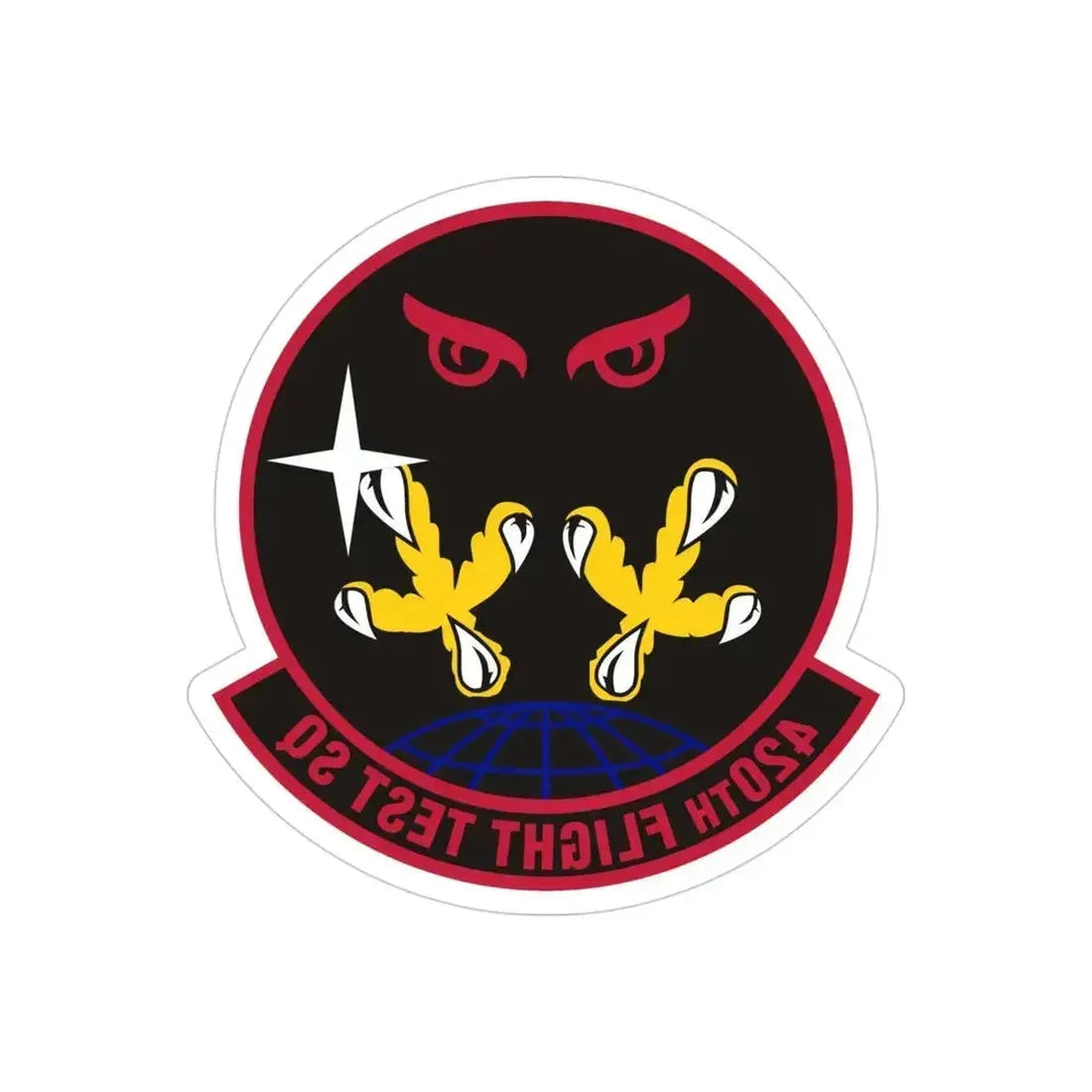 420 Flight Test Squdron AFMC (U.S. Air Force) REVERSE PRINT Transparent Die-Cut STICKER 4 Inch Die-Cut Transparent - The Sticker Space