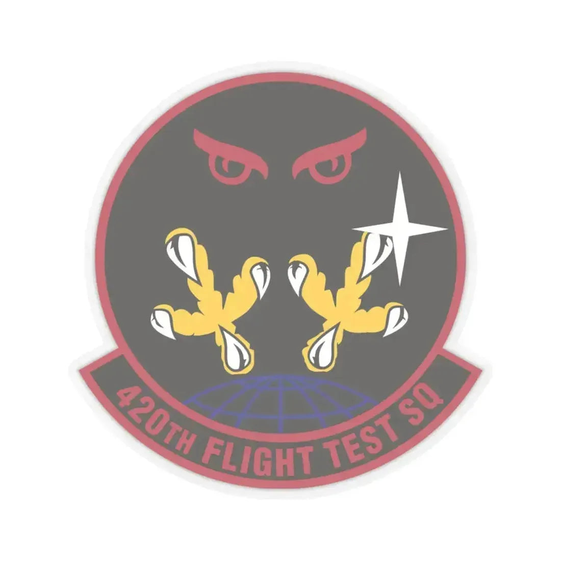 420 Flight Test Squdron AFMC (U.S. Air Force) STICKER Vinyl Kiss-Cut Decal 4 Inch Transparent - The Sticker Space