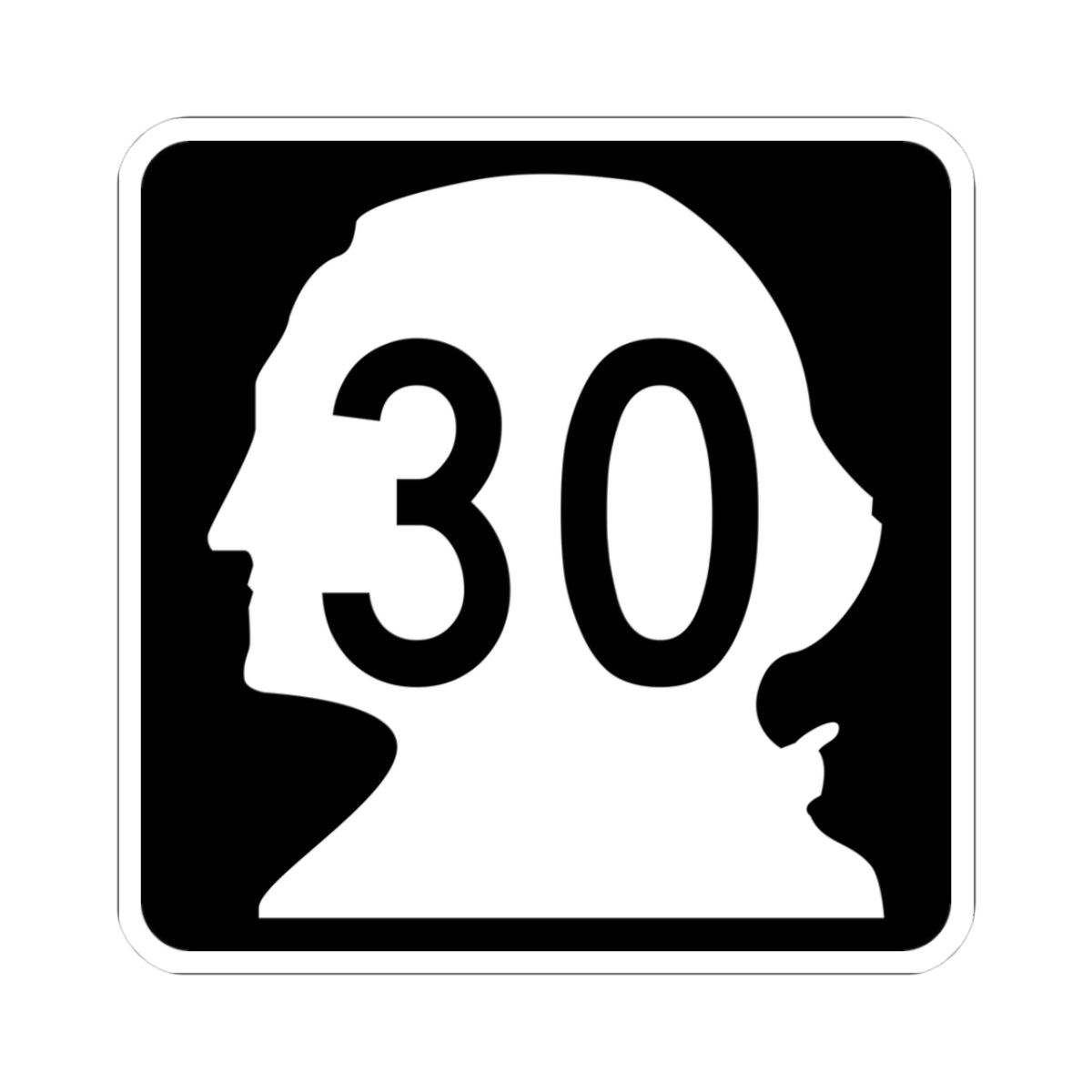 WA-30 (Washington) (Road Sign) STICKER Vinyl Kiss-Cut Decal