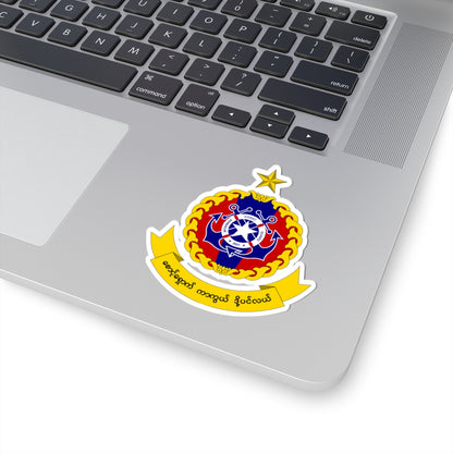 Badge of the Myanmar Coast Guard (Myanmar) (Coat of Arms) STICKER Vinyl Kiss-Cut Decal