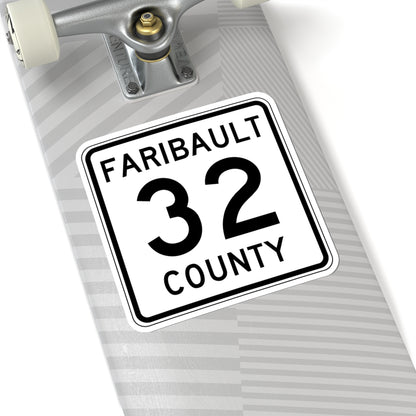 Faribault County Route 32 MN (Minnesota) (Road Sign) STICKER Vinyl Kiss-Cut Decal