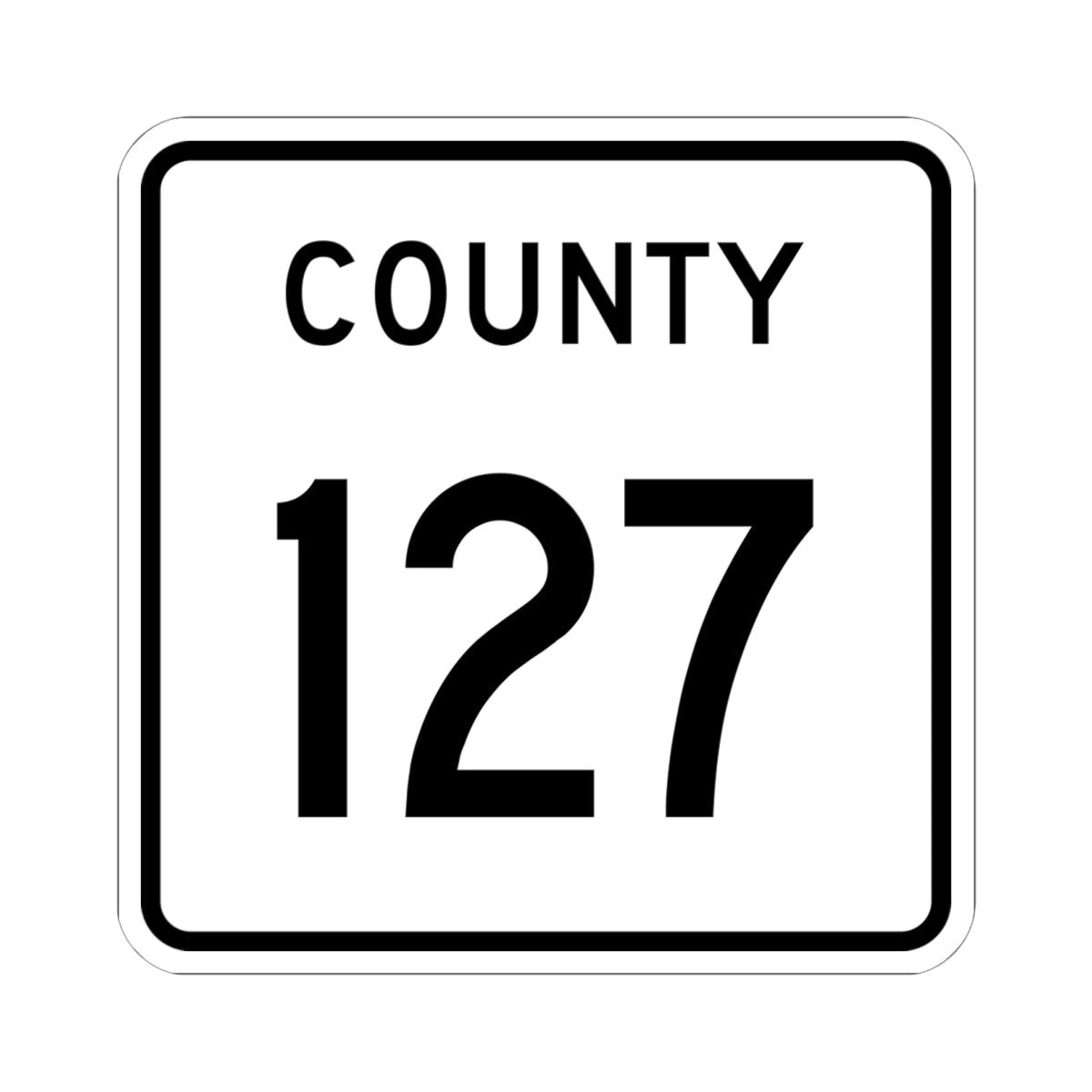 County 127 square (Minnesota) (Road Sign) STICKER Vinyl Kiss-Cut Decal