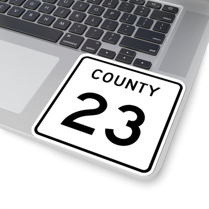 County 23 square (Minnesota) (Road Sign) STICKER Vinyl Kiss-Cut Decal