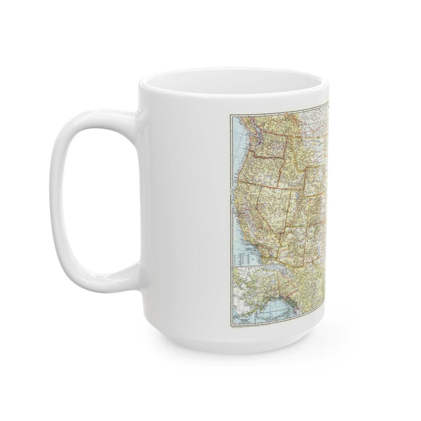 USA - The United States (1956) (Map) White Coffee Mug-The Sticker Space