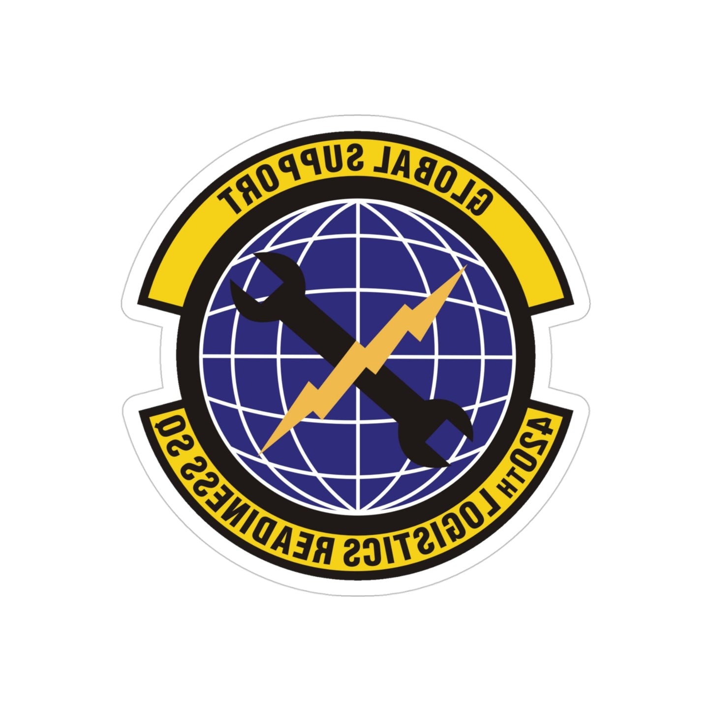 420th Logistics Readiness Squadron (U.S. Air Force) REVERSE PRINT Transparent STICKER-4" × 4"-The Sticker Space