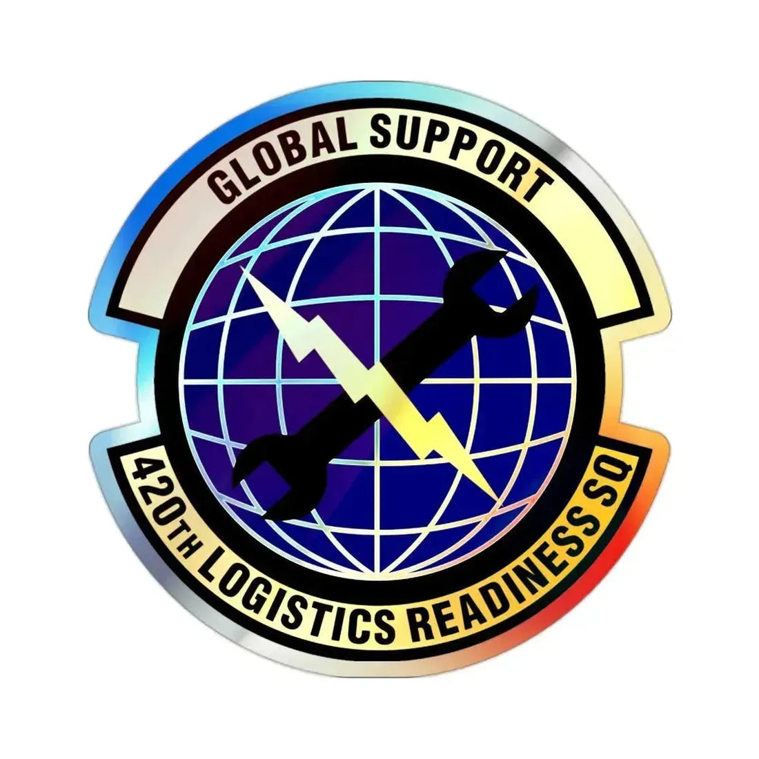 420th Logistics Readiness Squadron (U.S. Air Force) Holographic STICKER Die-Cut Vinyl Decal 2 Inch Holographic - The Sticker Space