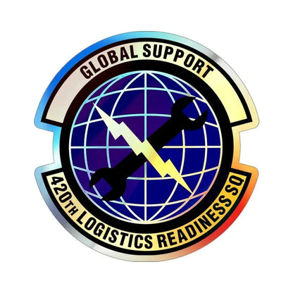 420th Logistics Readiness Squadron (U.S. Air Force) Holographic STICKER Die-Cut Vinyl Decal 3 Inch Holographic - The Sticker Space