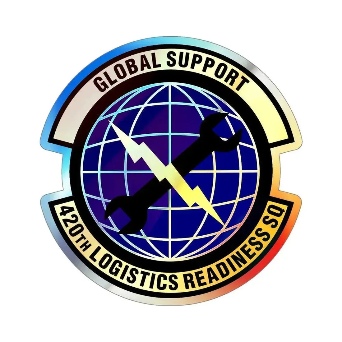 420th Logistics Readiness Squadron (U.S. Air Force) Holographic STICKER Die-Cut Vinyl Decal 4 Inch Holographic - The Sticker Space