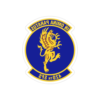 420th Security Forces Squadron (U.S. Air Force) REVERSE PRINT Transparent STICKER-3" × 3"-The Sticker Space