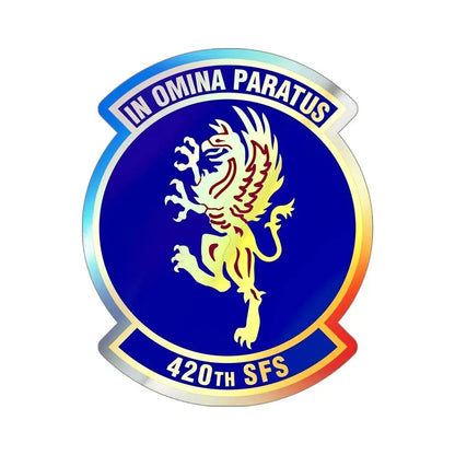 420th Security Forces Squadron (U.S. Air Force) Holographic STICKER Die-Cut Vinyl Decal 4 Inch Holographic - The Sticker Space