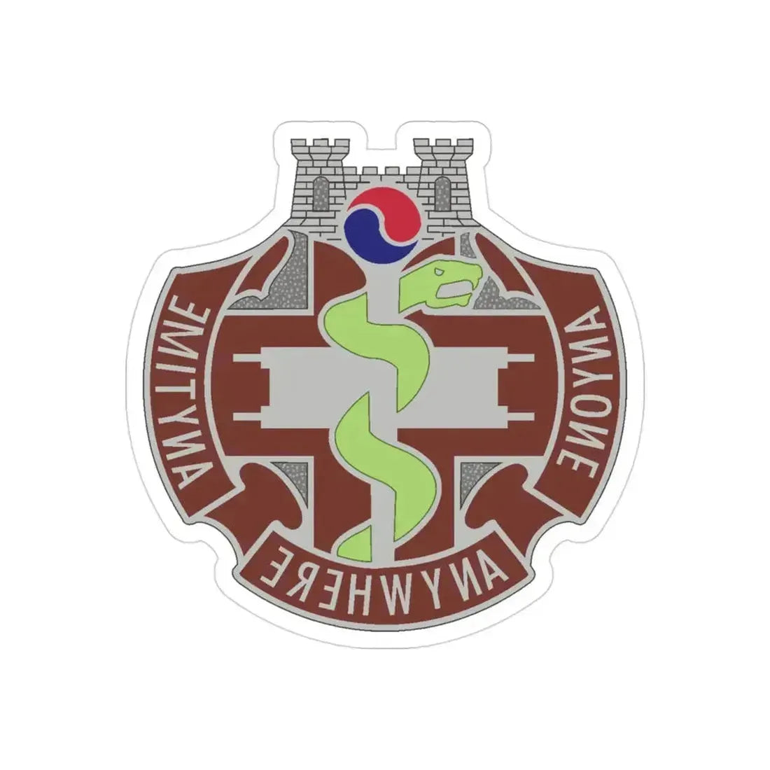 421 Medical Battalion (U.S. Army) REVERSE PRINT Transparent Die-Cut STICKER 3 Inch Die-Cut Transparent - The Sticker Space