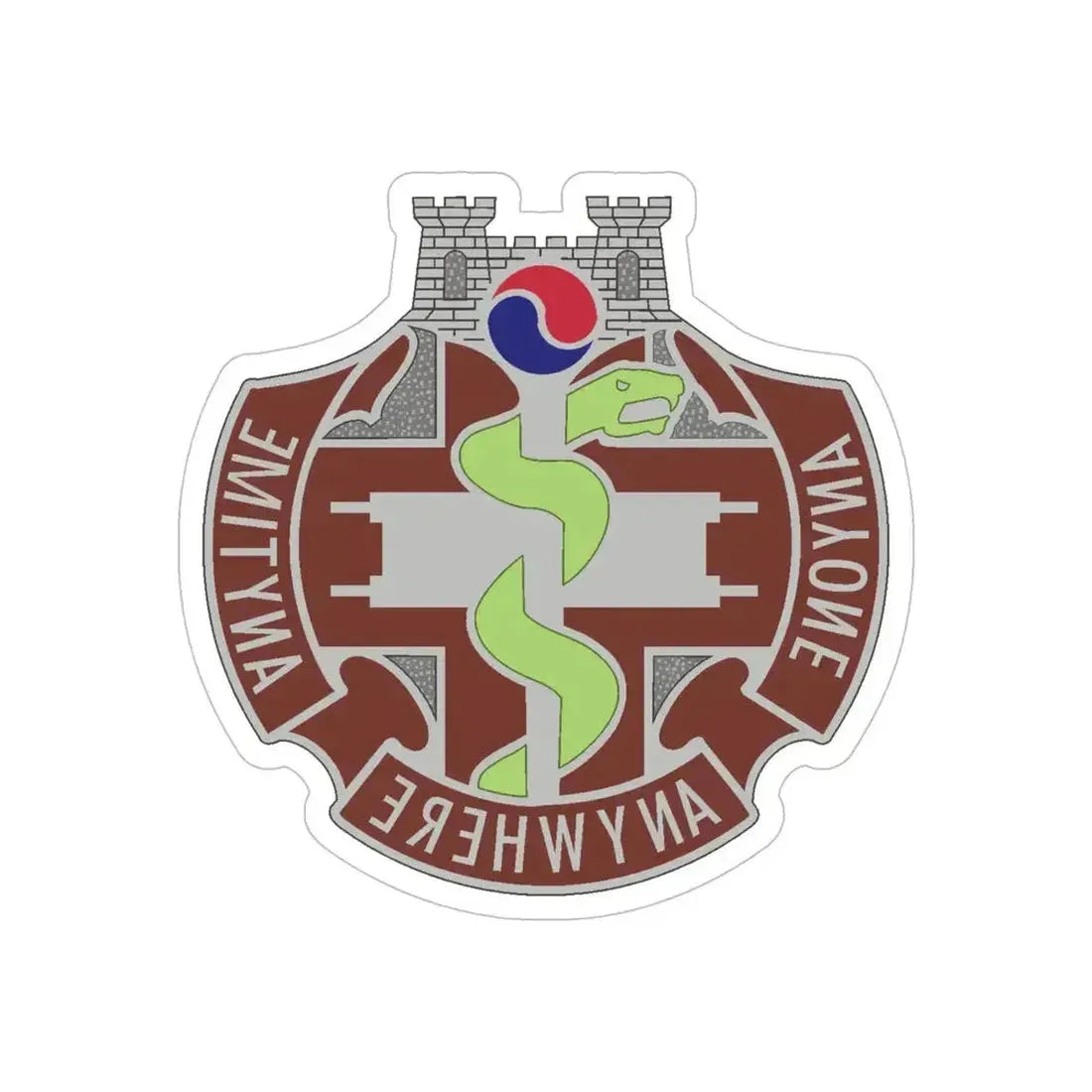 421 Medical Battalion (U.S. Army) REVERSE PRINT Transparent Die-Cut STICKER 6 Inch Die-Cut Transparent - The Sticker Space