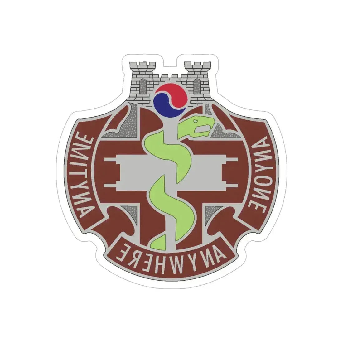 421 Medical Battalion (U.S. Army) REVERSE PRINT Transparent Die-Cut STICKER - The Sticker Space