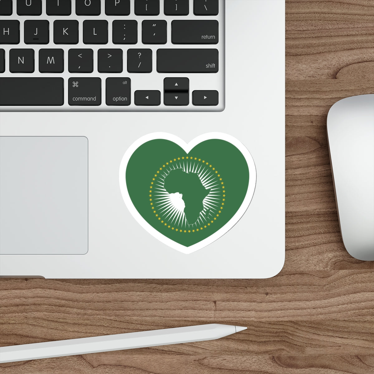 Heart Flag of the African Union - STICKER Vinyl Die-Cut Decal