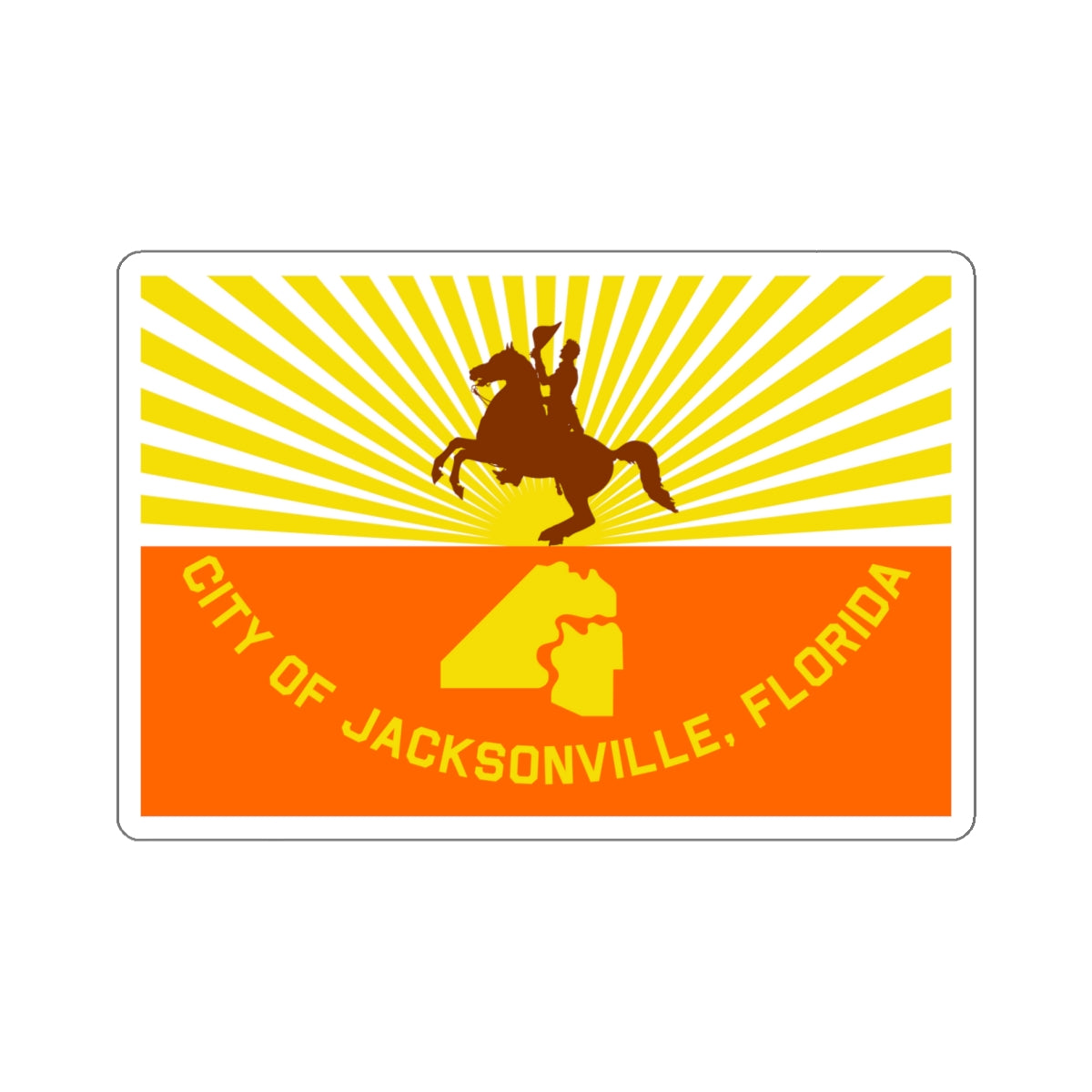 Flag of Jacksonville, Florida - STICKER Vinyl Kiss-Cut Decal