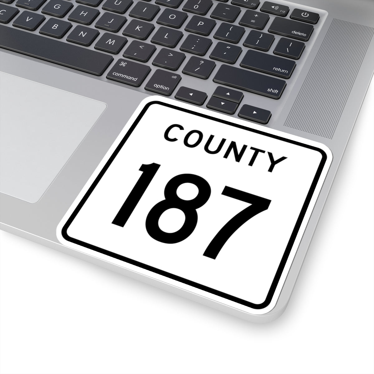 County 187 square (Minnesota) (Road Sign) STICKER Vinyl Kiss-Cut Decal
