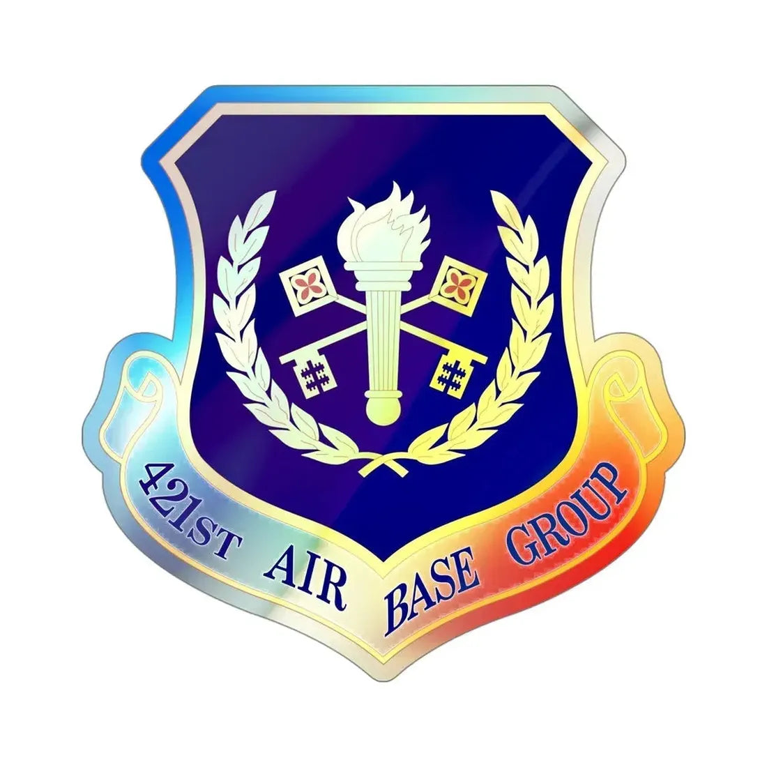 421st Air Base Group (U.S. Air Force) Holographic STICKER Die-Cut Vinyl Decal 4 Inch Holographic - The Sticker Space