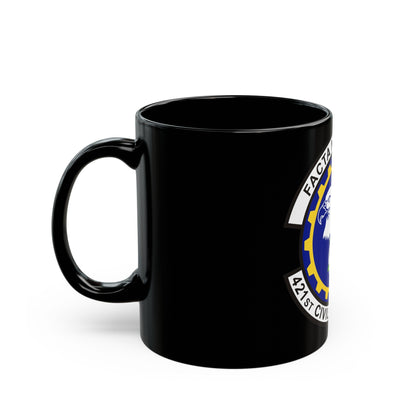 421st Civil Engineer Squadron (U.S. Air Force) Black Coffee Mug-The Sticker Space