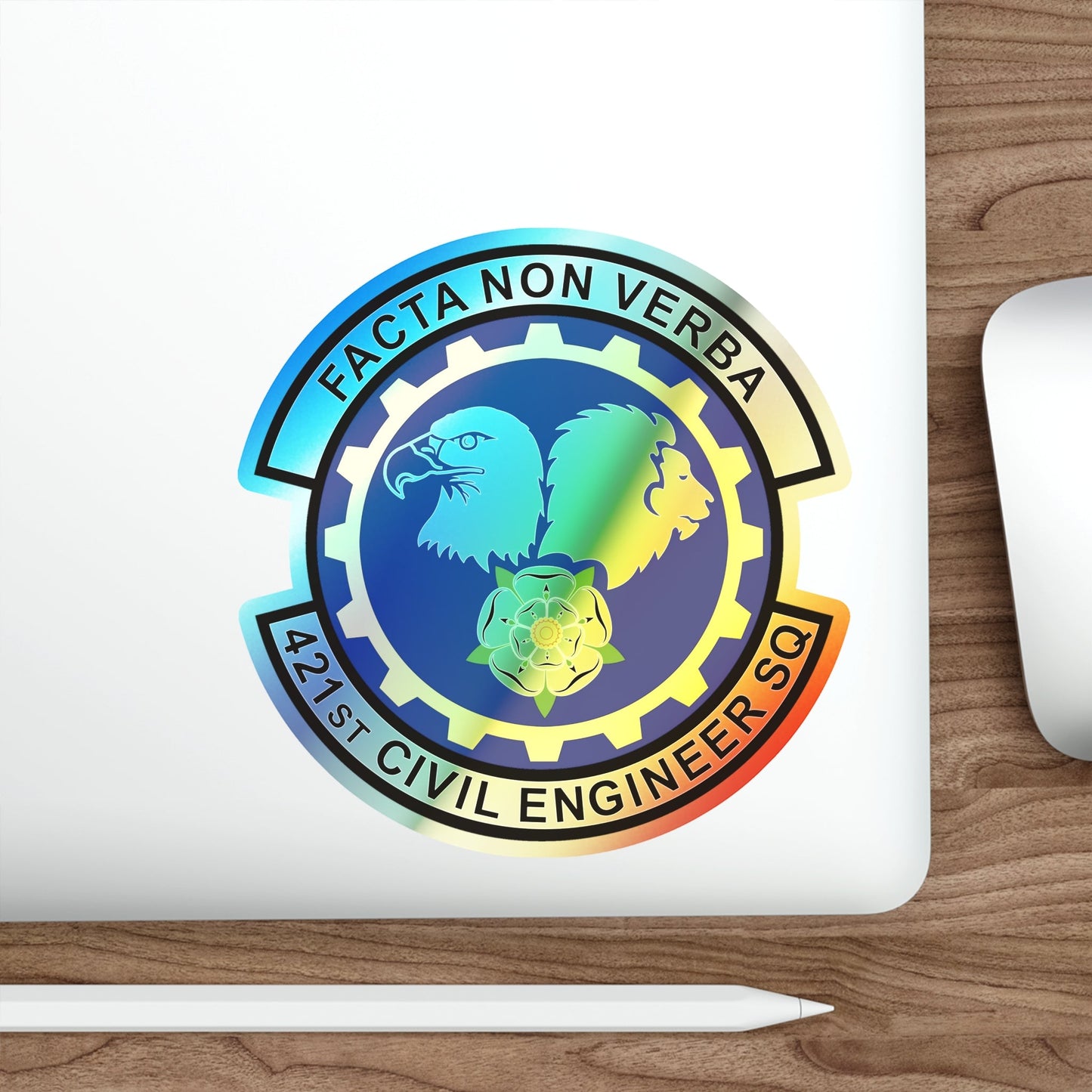 421st Civil Engineer Squadron (U.S. Air Force) Holographic STICKER Die-Cut Vinyl Decal-The Sticker Space