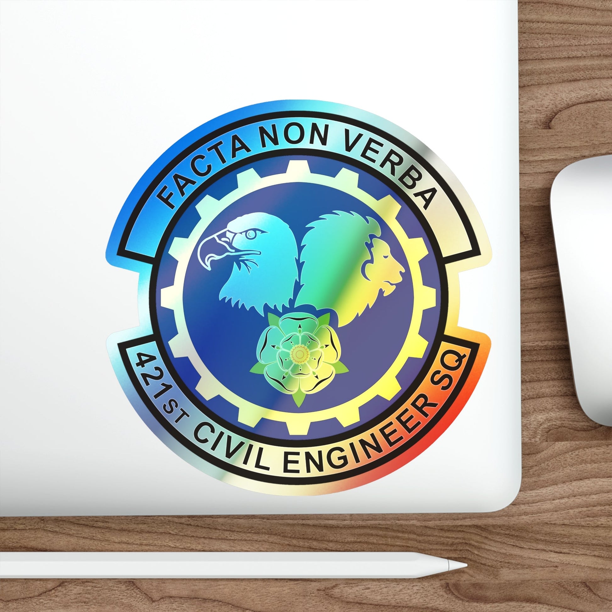 421st Civil Engineer Squadron (U.S. Air Force) Holographic STICKER Die-Cut Vinyl Decal-The Sticker Space