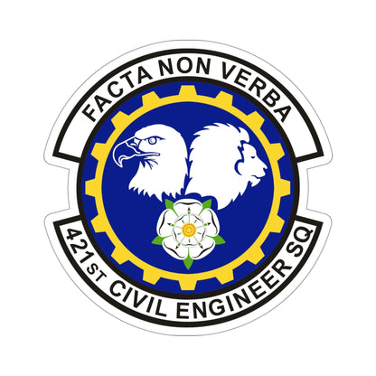 421st Civil Engineer Squadron (U.S. Air Force) STICKER Vinyl Die-Cut Decal-4 Inch-The Sticker Space