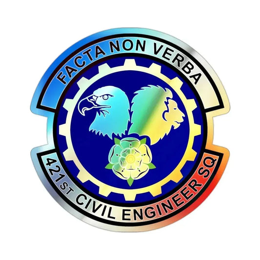 421st Civil Engineer Squadron (U.S. Air Force) Holographic STICKER Die-Cut Vinyl Decal 2 Inch Holographic - The Sticker Space