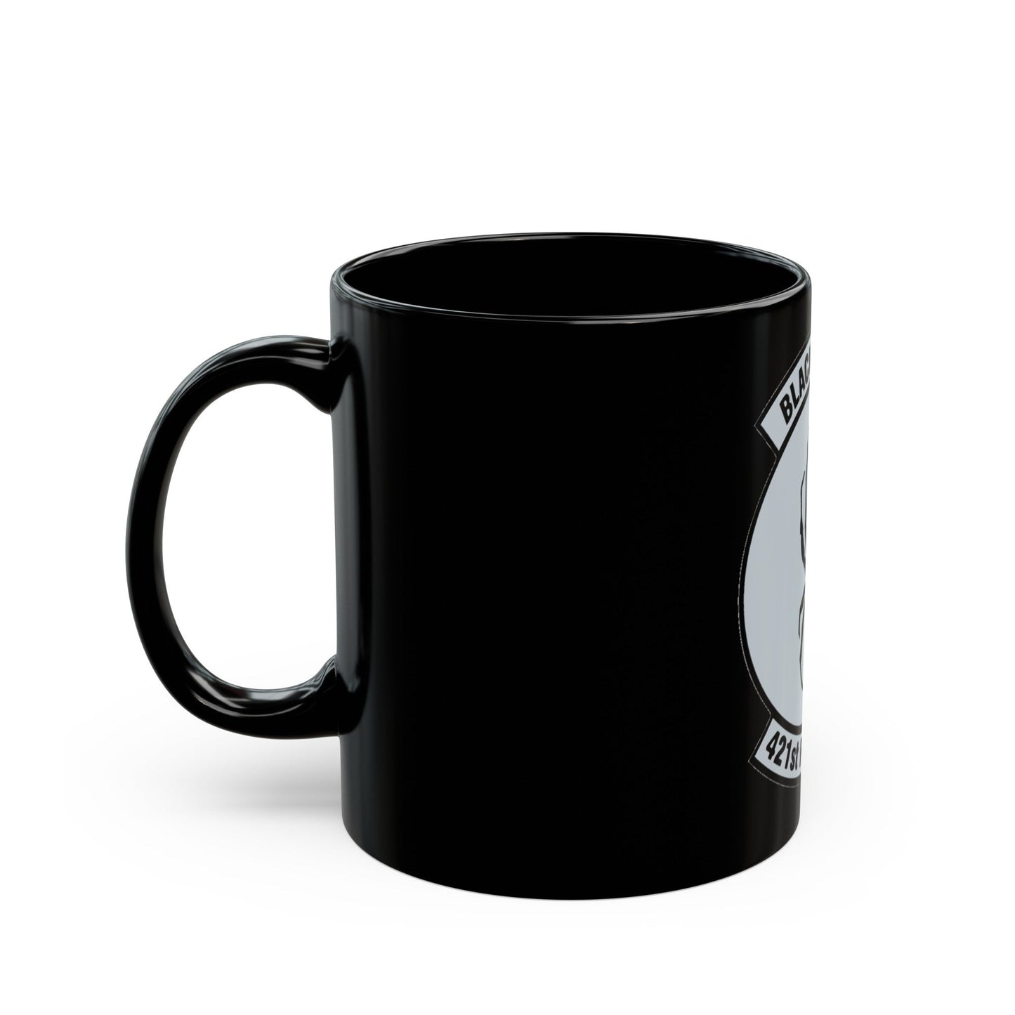 421st Fighter Squadron Black Widows (U.S. Air Force) Black Coffee Mug-The Sticker Space