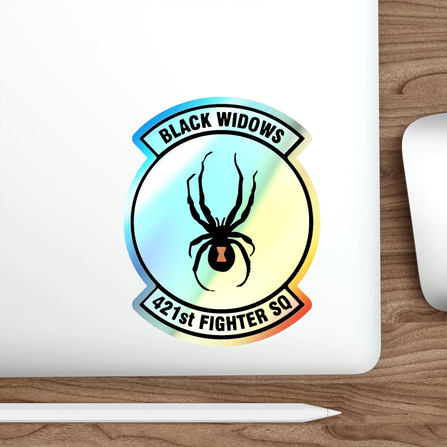 421st Fighter Squadron Black Widows (U.S. Air Force) Holographic STICKER Die-Cut Vinyl Decal-The Sticker Space