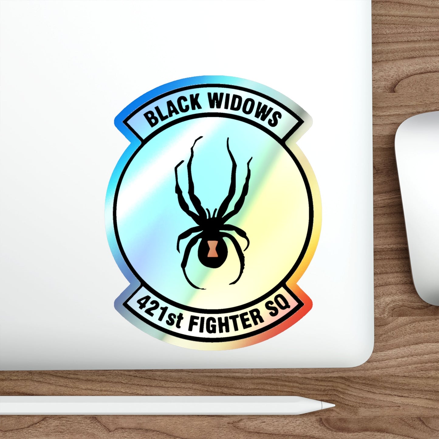 421st Fighter Squadron Black Widows (U.S. Air Force) Holographic STICKER Die-Cut Vinyl Decal-The Sticker Space