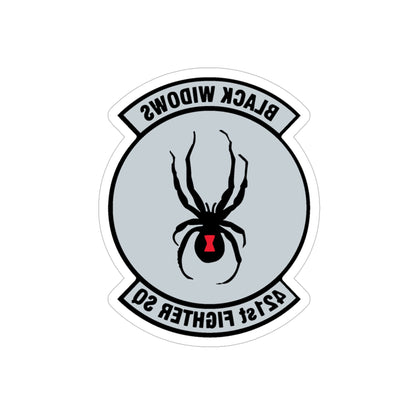 421st Fighter Squadron Black Widows (U.S. Air Force) REVERSE PRINT Transparent STICKER-6" × 6"-The Sticker Space