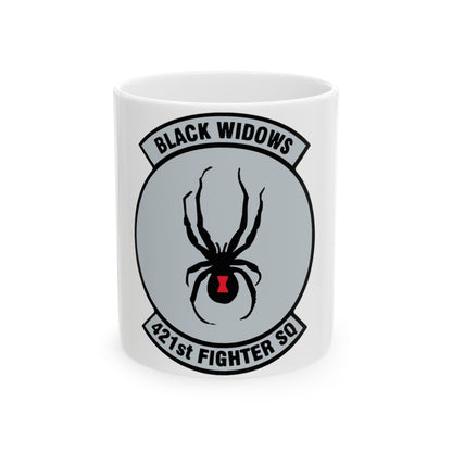 421st Fighter Squadron Black Widows (U.S. Air Force) White Coffee Mug-11oz-The Sticker Space