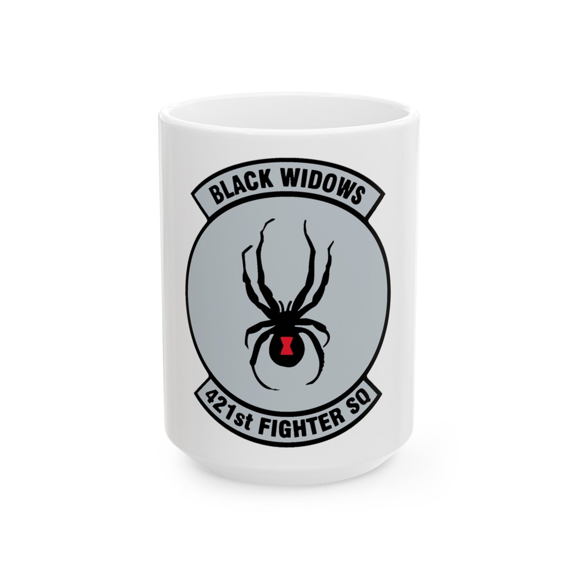 421st Fighter Squadron Black Widows (U.S. Air Force) White Coffee Mug-15oz-The Sticker Space