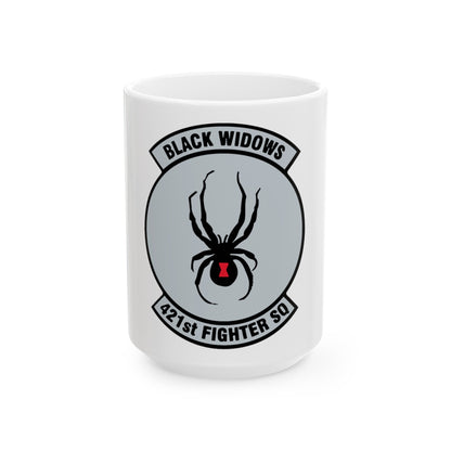 421st Fighter Squadron Black Widows (U.S. Air Force) White Coffee Mug-15oz-The Sticker Space