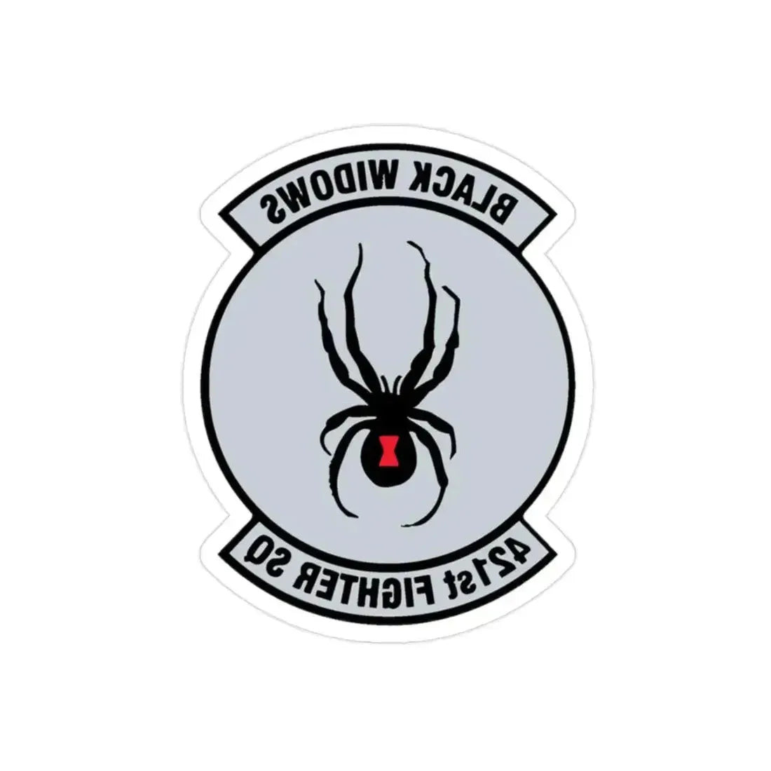 421st Fighter Squadron Black Widows (U.S. Air Force) REVERSE PRINT Transparent Die-Cut STICKER 2 Inch Die-Cut Transparent - The Sticker Space