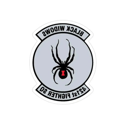 421st Fighter Squadron Black Widows (U.S. Air Force) REVERSE PRINT Transparent Die-Cut STICKER 2 Inch Die-Cut Transparent - The Sticker Space