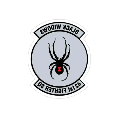 421st Fighter Squadron Black Widows (U.S. Air Force) REVERSE PRINT Transparent Die-Cut STICKER 3 Inch Die-Cut Transparent - The Sticker Space