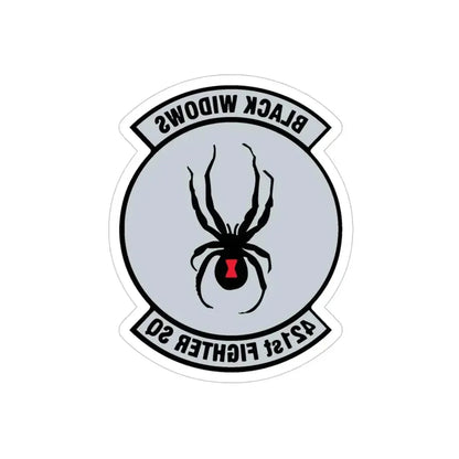 421st Fighter Squadron Black Widows (U.S. Air Force) REVERSE PRINT Transparent Die-Cut STICKER 4 Inch Die-Cut Transparent - The Sticker Space