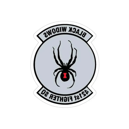 421st Fighter Squadron Black Widows (U.S. Air Force) REVERSE PRINT Transparent Die-Cut STICKER 5 Inch Die-Cut Transparent - The Sticker Space