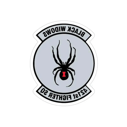 421st Fighter Squadron Black Widows (U.S. Air Force) REVERSE PRINT Transparent Die-Cut STICKER 6 Inch Die-Cut Transparent - The Sticker Space