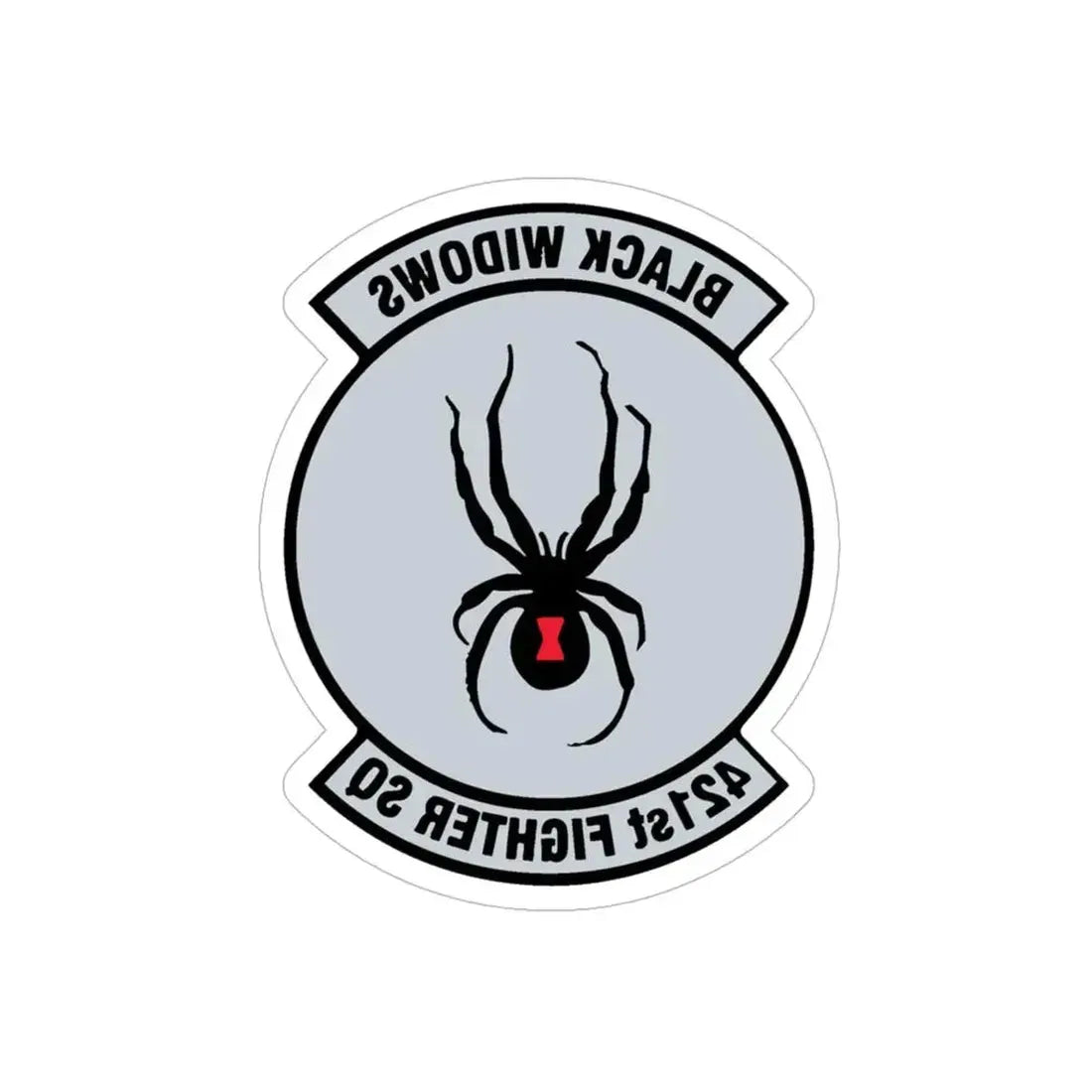 421st Fighter Squadron Black Widows (U.S. Air Force) REVERSE PRINT Transparent Die-Cut STICKER - The Sticker Space