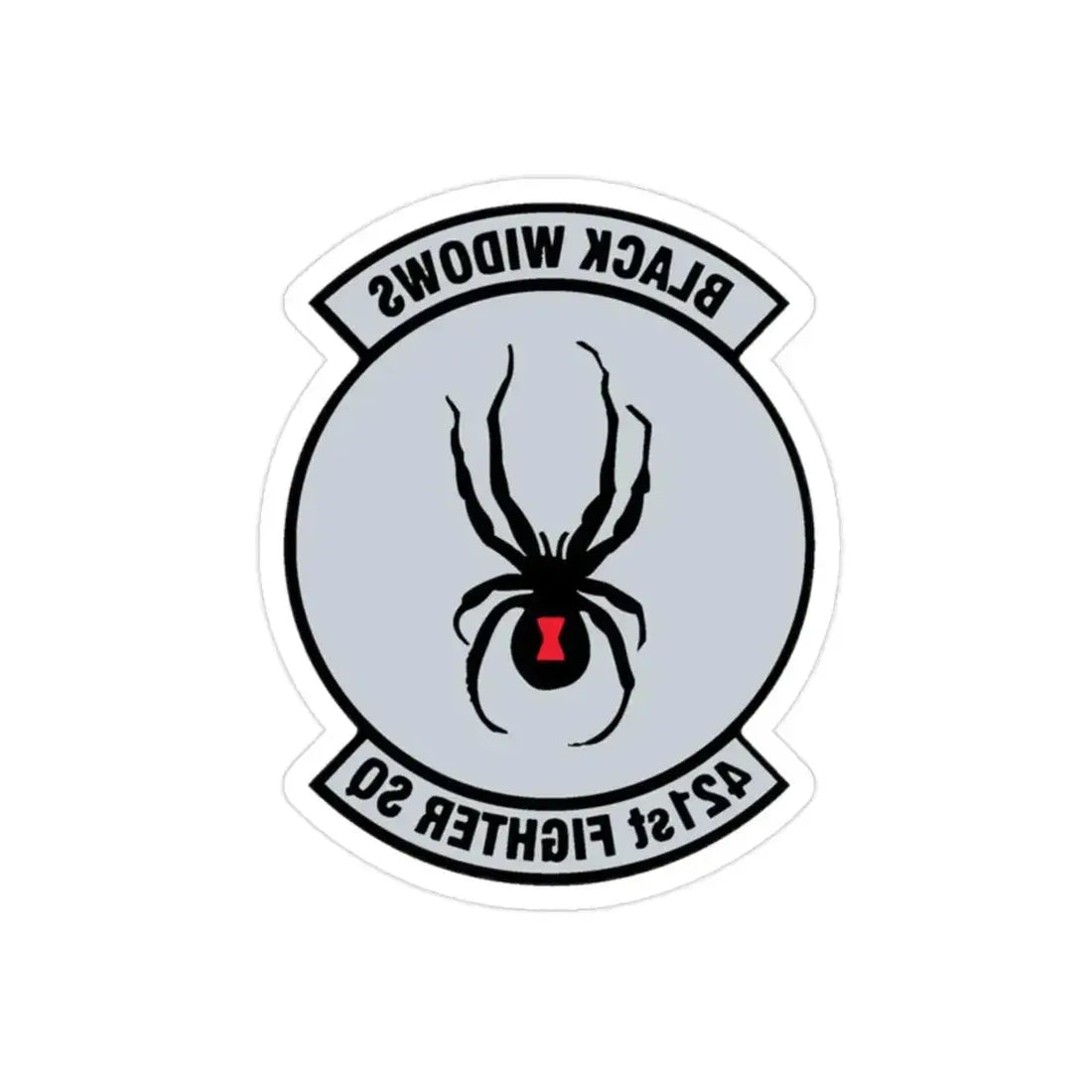 421st Fighter Squadron Black Widows (U.S. Air Force) REVERSE PRINT Transparent Die-Cut STICKER - The Sticker Space