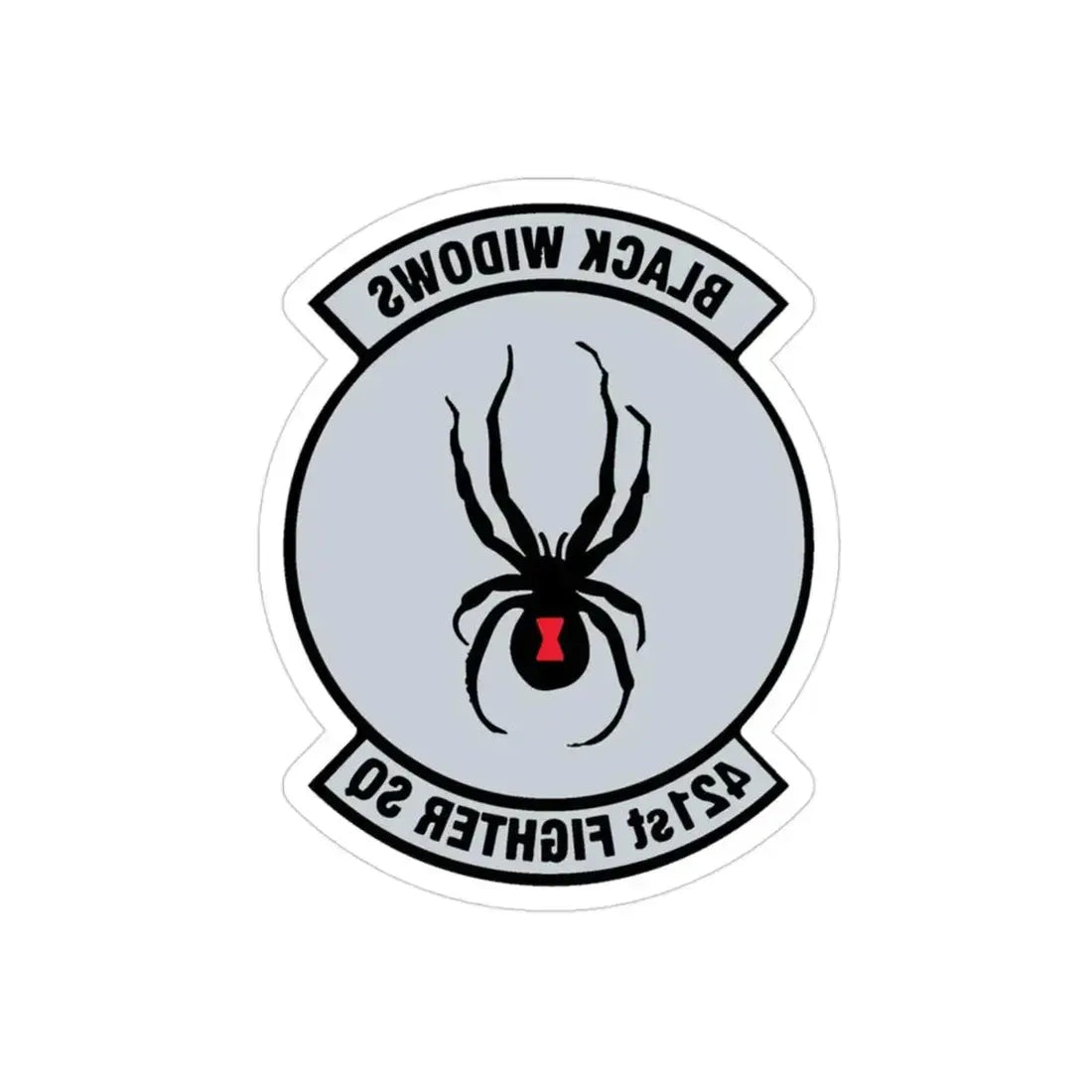 421st Fighter Squadron Black Widows (U.S. Air Force) REVERSE PRINT Transparent Die-Cut STICKER - The Sticker Space