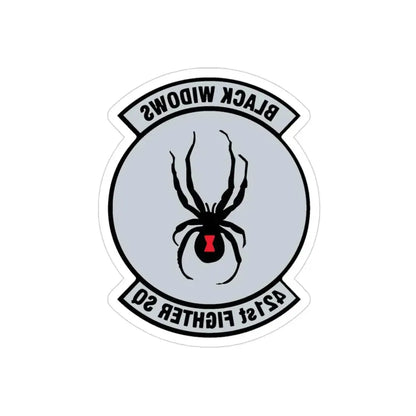 421st Fighter Squadron Black Widows (U.S. Air Force) REVERSE PRINT Transparent Die-Cut STICKER - The Sticker Space