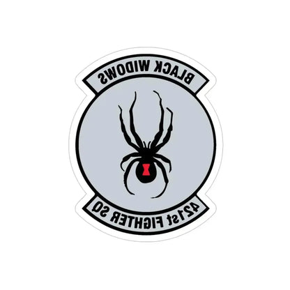 421st Fighter Squadron Black Widows (U.S. Air Force) REVERSE PRINT Transparent Die-Cut STICKER - The Sticker Space