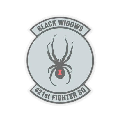 421st Fighter Squadron Black Widows (U.S. Air Force) STICKER Vinyl Kiss-Cut Decal 2 Inch Transparent - The Sticker Space