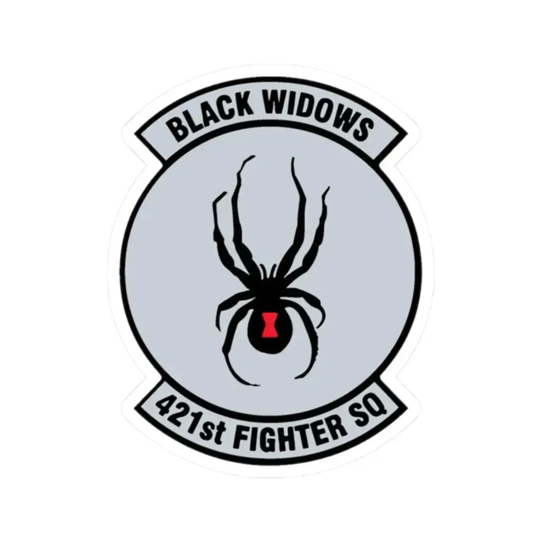 421st Fighter Squadron Black Widows (U.S. Air Force) STICKER Vinyl Kiss-Cut Decal 2 Inch White - The Sticker Space