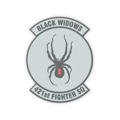 421st Fighter Squadron Black Widows (U.S. Air Force) STICKER Vinyl Kiss-Cut Decal 3 Inch Transparent - The Sticker Space
