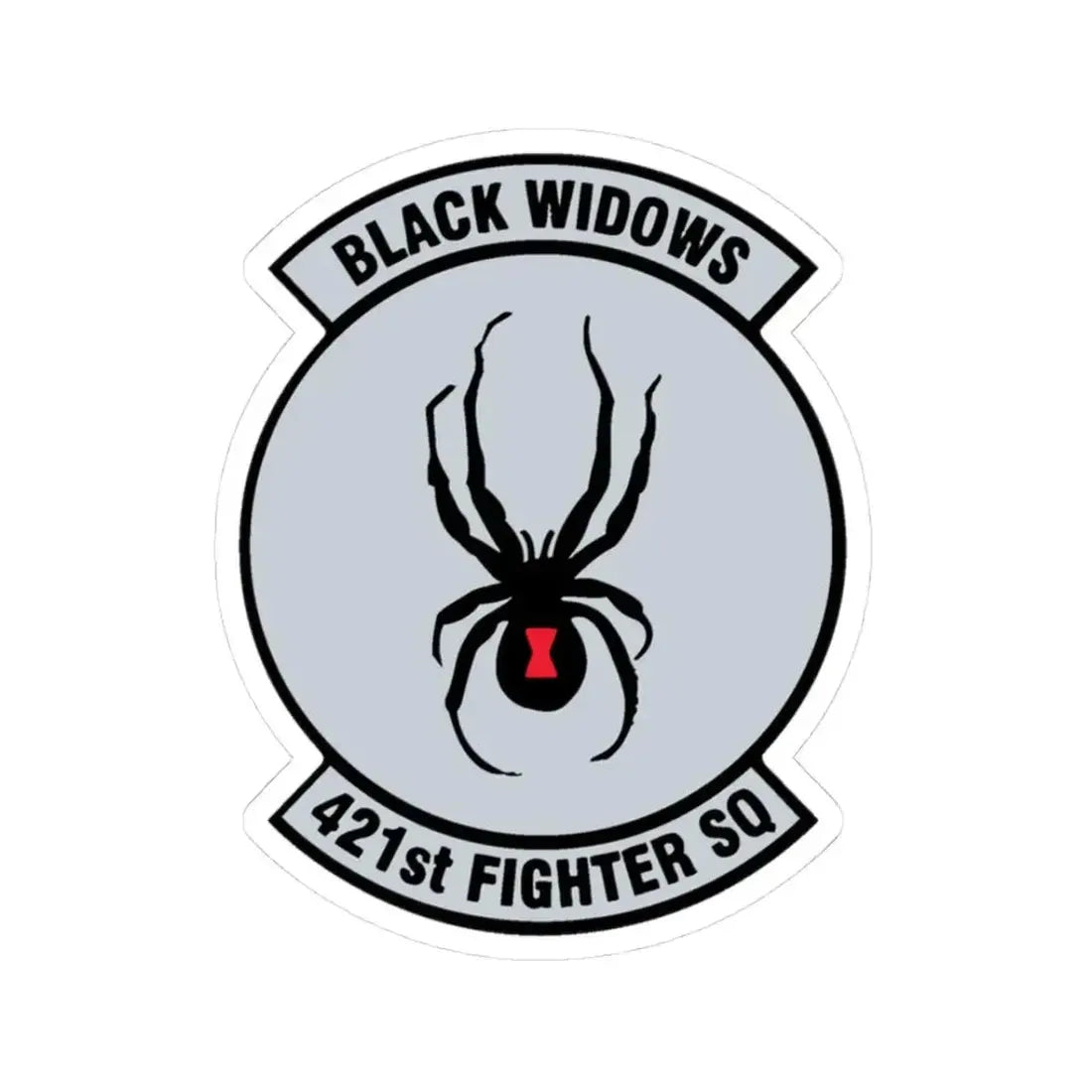 421st Fighter Squadron Black Widows (U.S. Air Force) STICKER Vinyl Kiss-Cut Decal 3 Inch White - The Sticker Space