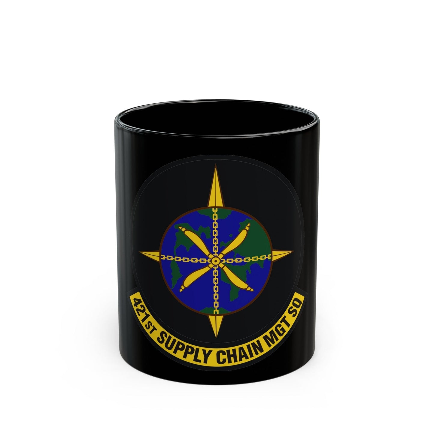 421st Supply Chain Management Squadron (U.S. Air Force) Black Coffee Mug-11oz-The Sticker Space