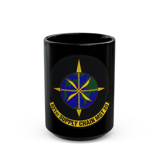 421st Supply Chain Management Squadron (U.S. Air Force) Black Coffee Mug-15oz-The Sticker Space